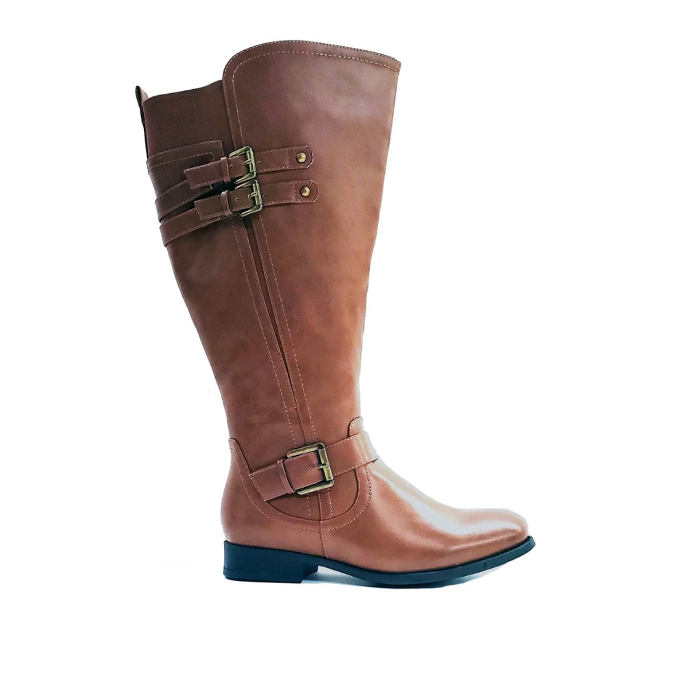 New Cognac Wide Calf Riding Boot Sizes 7-13 Wide